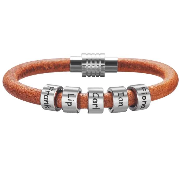 Bracelet personnalisé avec noms de famille pour hommes