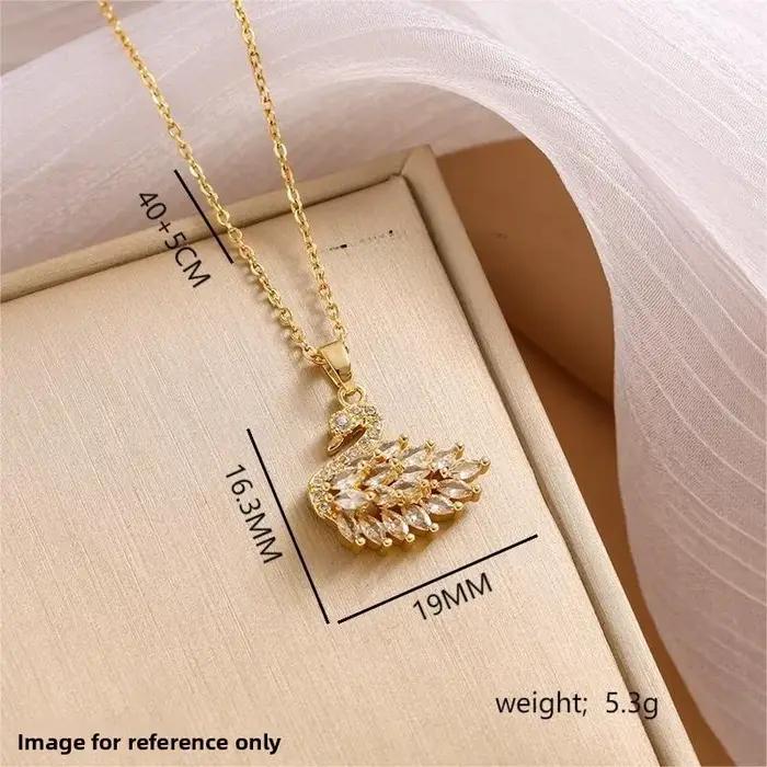 Collier Pendentif Cygne en Acier Titane pour Femme