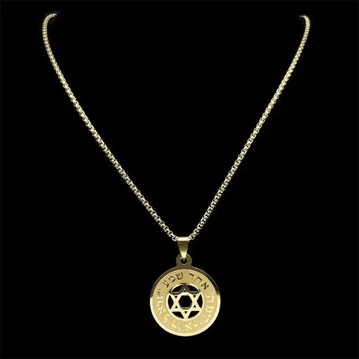Collier pendentif étoile hébraïque de FC pour hommes et femmes