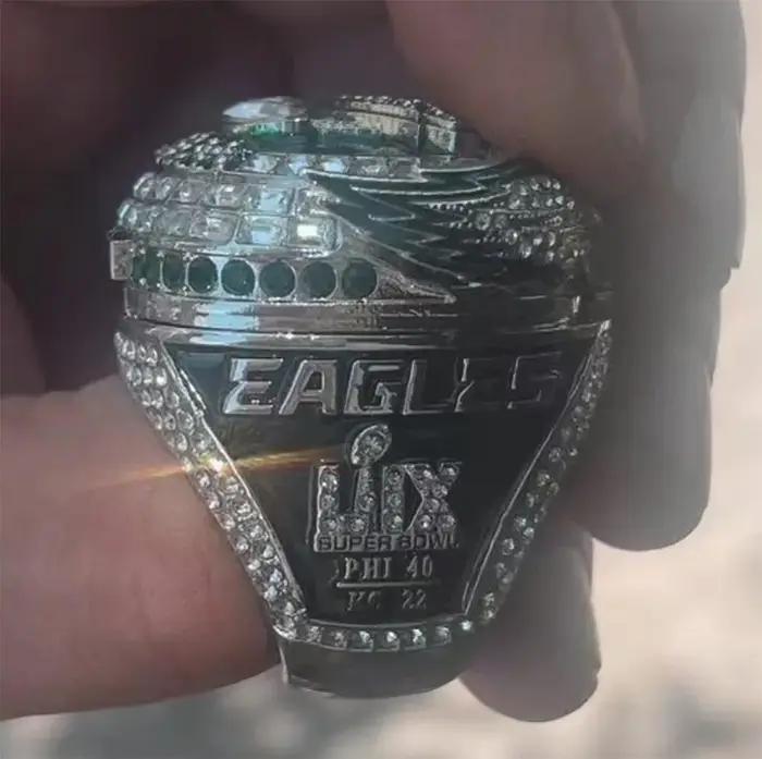 Bague de Championnat des Aiguilles de Rugby 2025 Bague en Placage d'Argent Artificielle Pierre Précieuse Pour Homme Occasions Spéciales