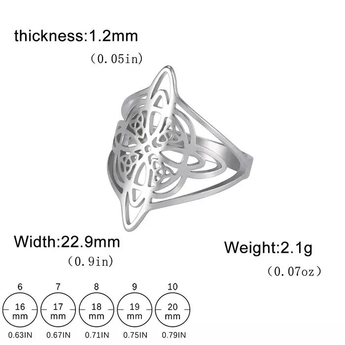 Anneau de protection Witches Knot en acier inoxydable plaqué or pour femmes, bijou symbolique de protection et d'élégance pour toutes les occasions spéciales