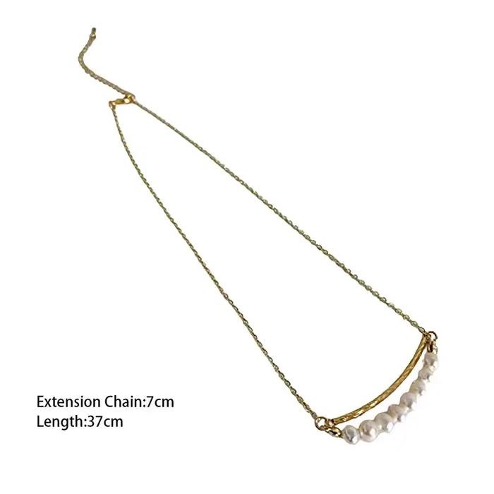 Colliers en chaîne de perles baroques couleur or pour femmes, bijoux tendance minimalistes, accessoires géométriques