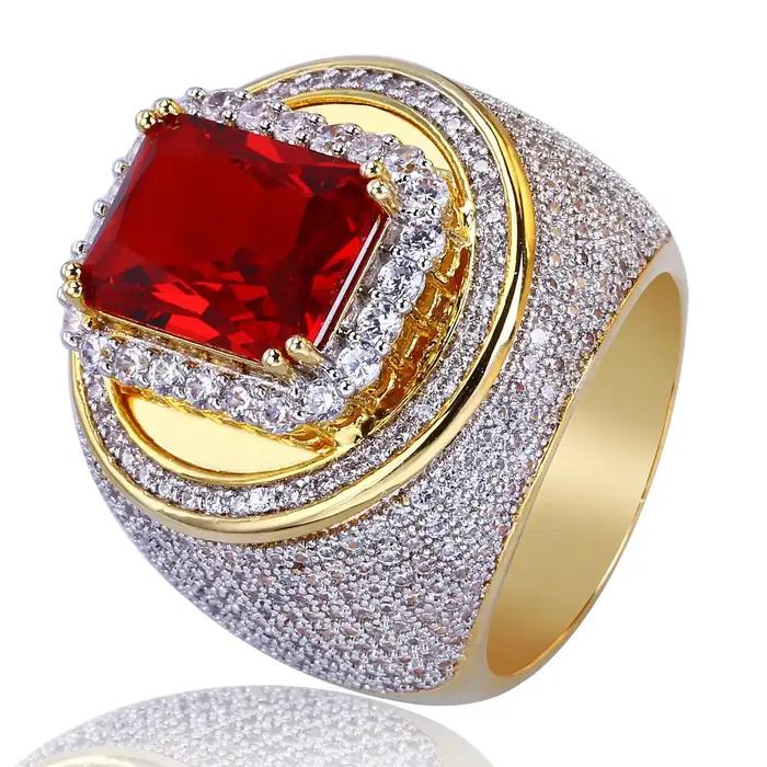 Bagues de fiançailles pour femmes, bague de mariage, couleur or K, cadeau pour hommes, grande bague