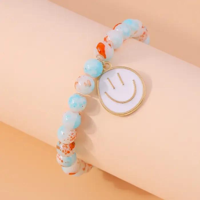 Aihua bohème fait à la main perles colorées Bracelet pour femmes mignon sourire visage bracelets à breloques filles fête vacances bijoux cadeaux
