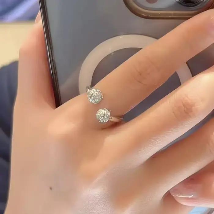 Bague Rotative en Argent 925 Plaquée Or avec Agate Naturelle pour Fiançailles Mariage Soirées Élégantes Occasions Spéciales