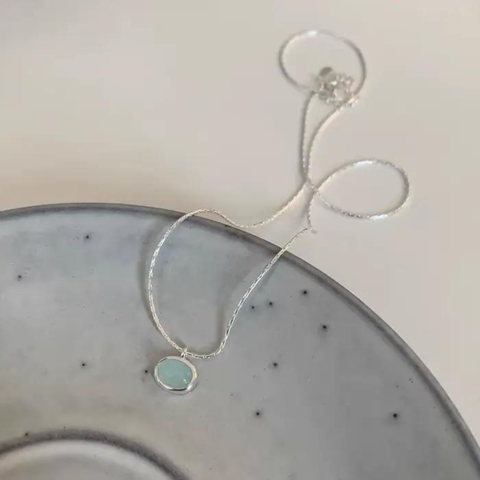 XIYANIKE été menthe cristal pendentif collier pour femmes fille mode coréenne nouveaux bijoux dame c