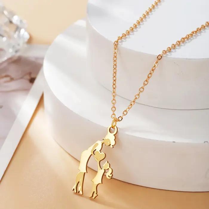 Collier pendentif famille maman fille pour femmes