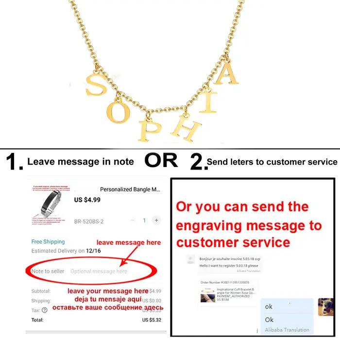 Collier initial personnalisé avec nom personnalisé
