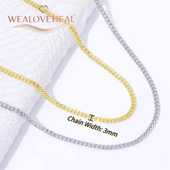 Chaîne en laiton plaquée or 18 carats 60 cm pour hommes et femmes bijoux punk chaîne cubaine DIY versatile pour toutes occasions