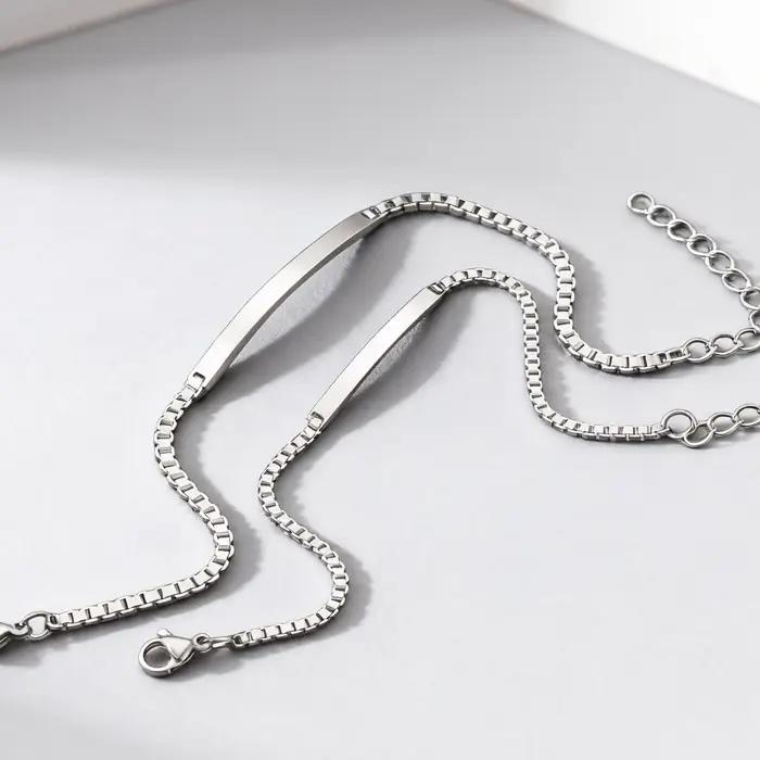 Bracelet Chaîne à Barre Vierge en Acier Inoxydable Pour Amoureux Occasions Spéciales Saint Valentin Cadeau Romantique