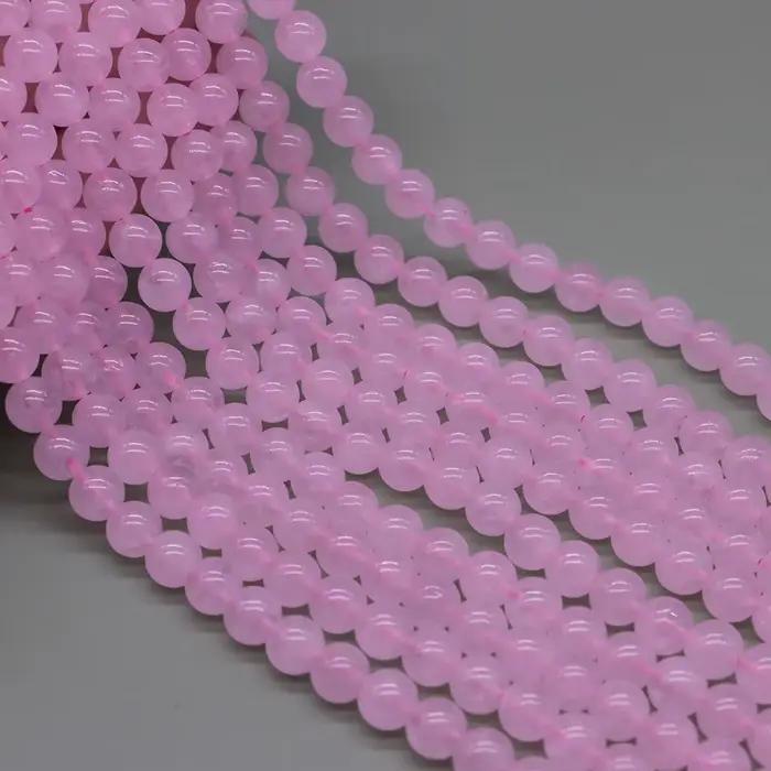 Perles rondes en pierre Rose naturelle, Quartz Rose, pour vêtements, cristaux et pierres de guérison, perles, bricolage, fabrication artisanale faite à la main