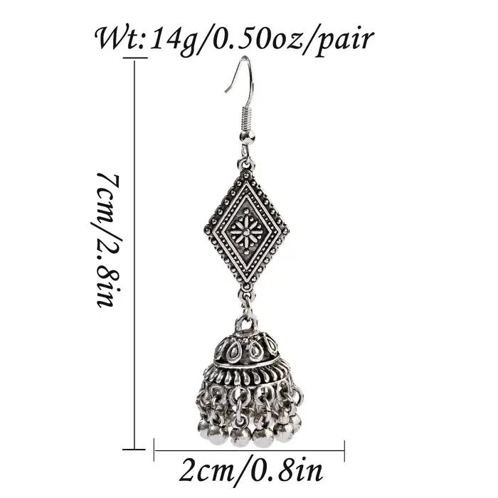 Boucles d'oreilles vintage ethniques en alliage de zinc pour femmes, élégantes et originales à porter pour des occasions spéciales et la vie quotidienne