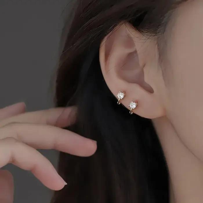 Petites boucles d'oreilles en cristal pour femmes