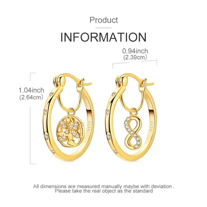 Boucles d'oreilles en argent sterling 925 pour femmes