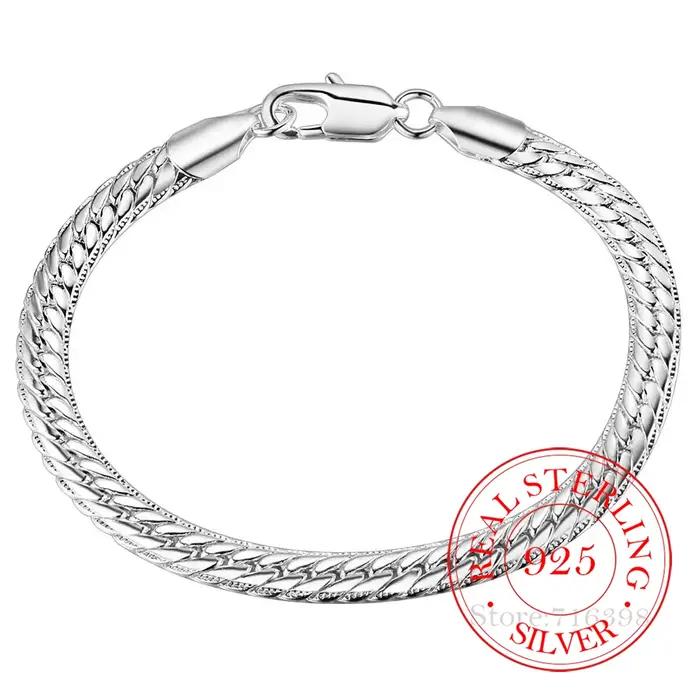 Bracelet en argent regardé 925 pour hommes et femmes