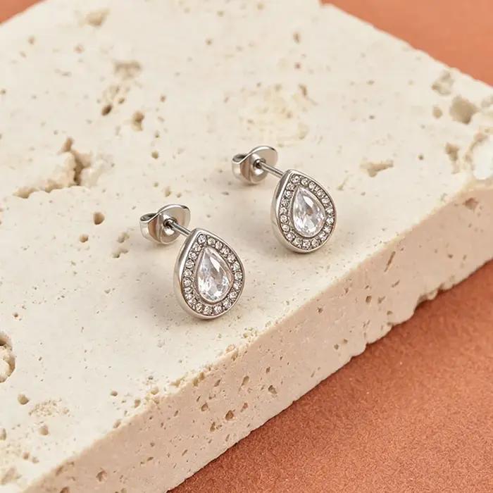 Boucles d'oreilles délicates en forme de goutte d'eau géométrique pour femmes