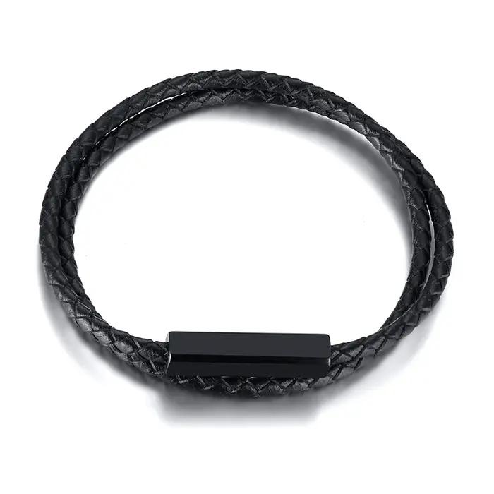 Bracelet tressé en cuir personnalisé pour hommes et femmes