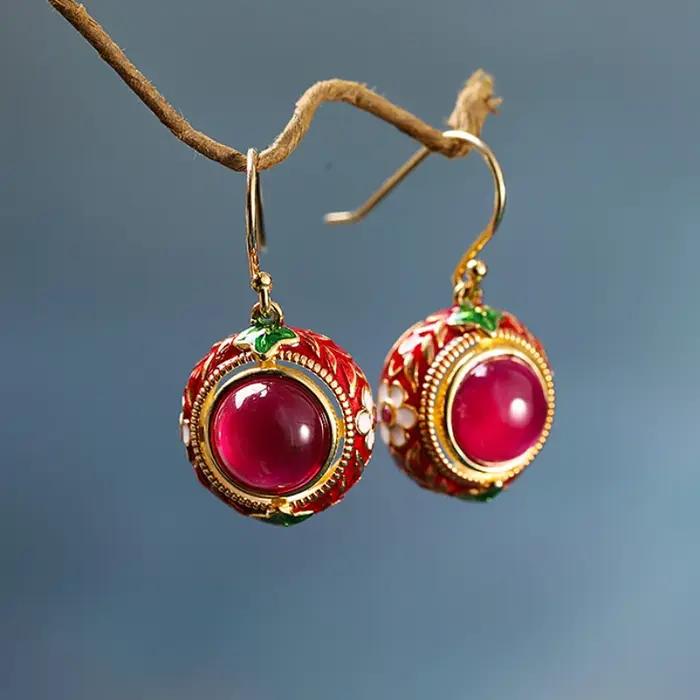 Ensemble de bijoux en cornialine naturelle pour femmes