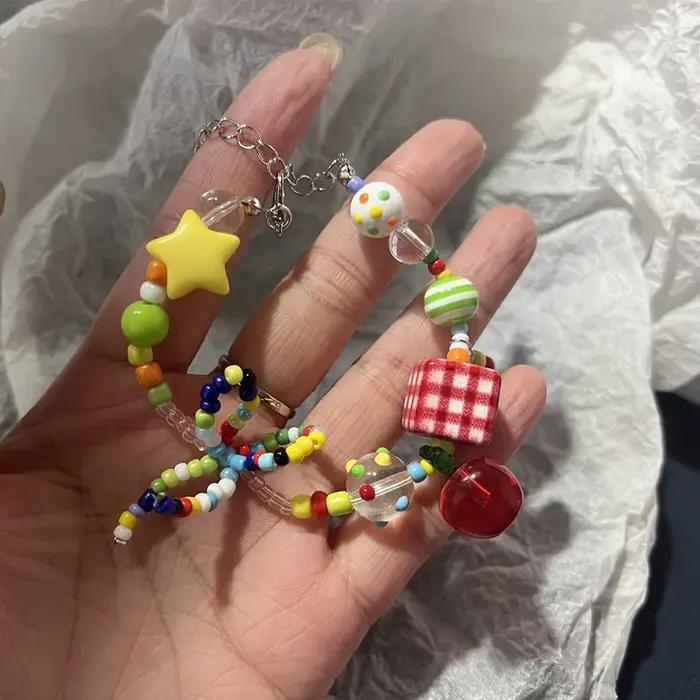 Bracelet de perles colorées pour femmes et filles
