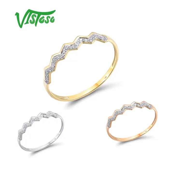 Bague en or blanc jaune rose pur 14 carats 585 pour femme