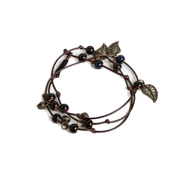 Bracelet de perles en céramique multicouche pour femme