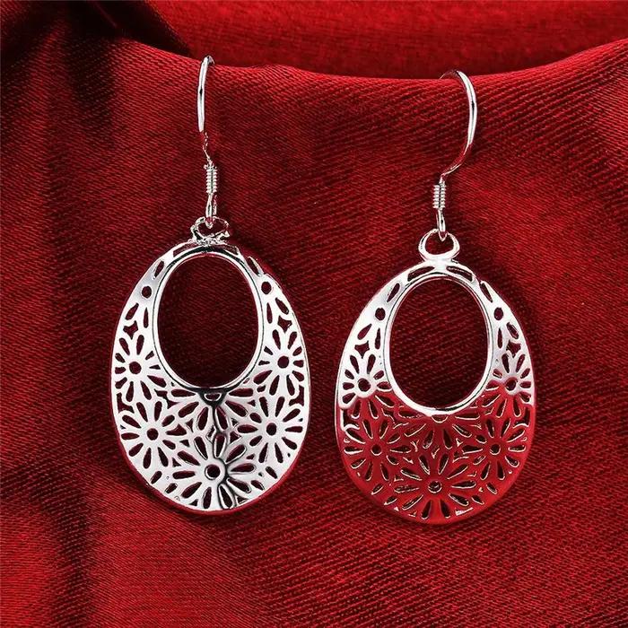 Grace – boucles d'oreilles ovales sculptées en argent Sterling 925 pour femmes, bijoux classiques ré