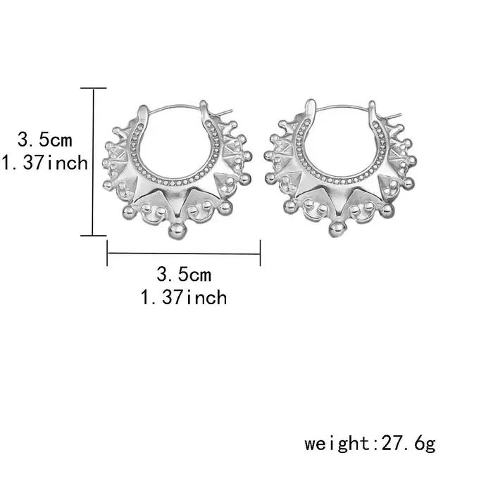 Boucles d'oreilles victoriennes élégantes en acier inoxydable bohème rétro pour femmes grandes occasions festives et quotidiennes