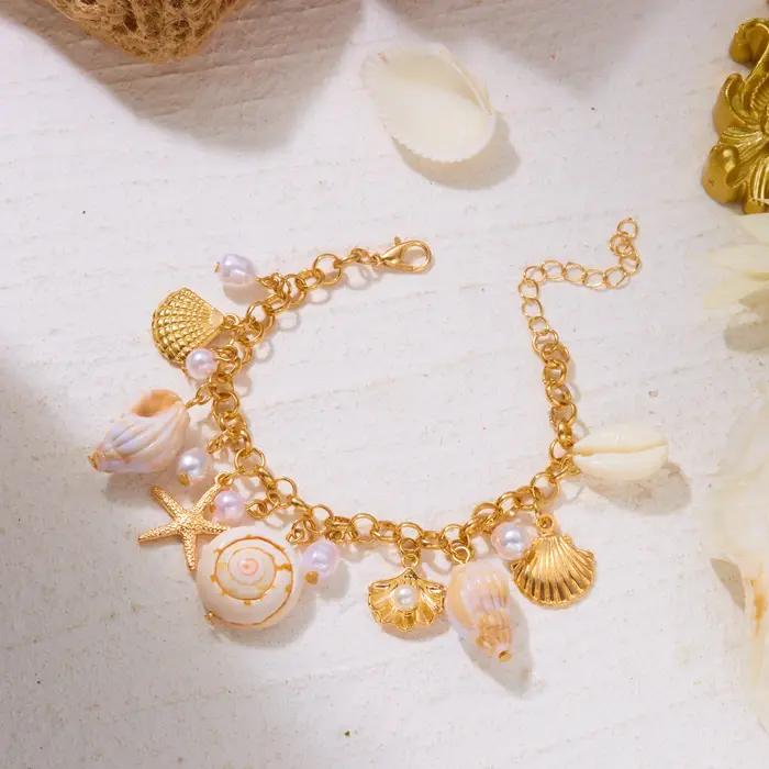 Bracelet Bohème d'Été pour Femme avec Perles et Coquillages