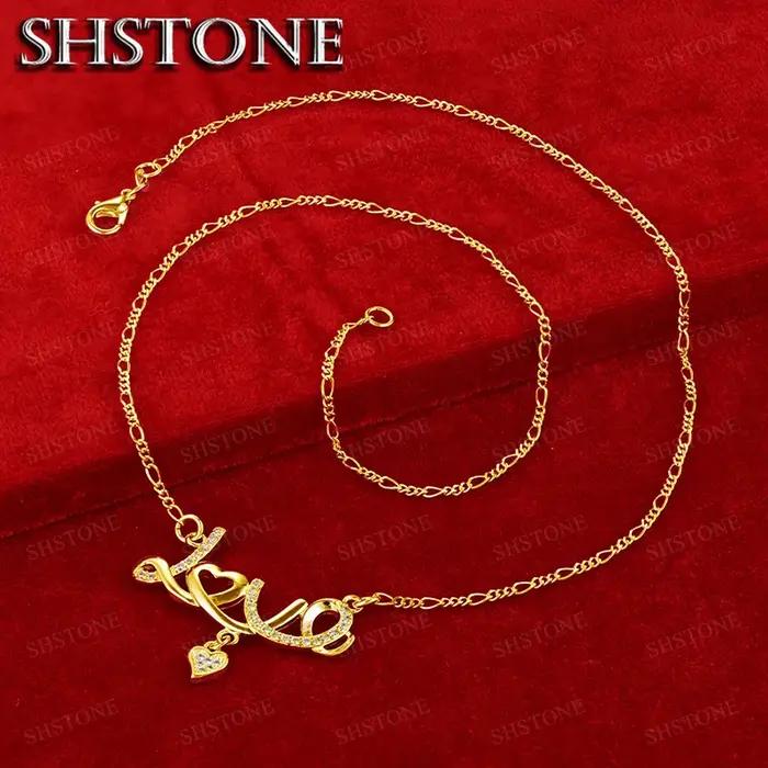Collier avec pendentif symbole d'amour en forme de cœur en or 18 carats pour femmes