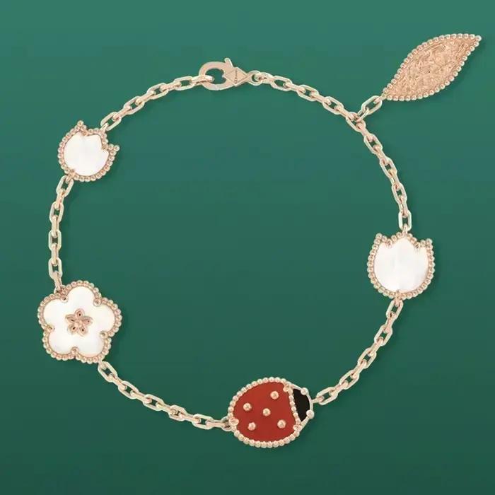 Bracelet coccinelle en argent Sterling 925