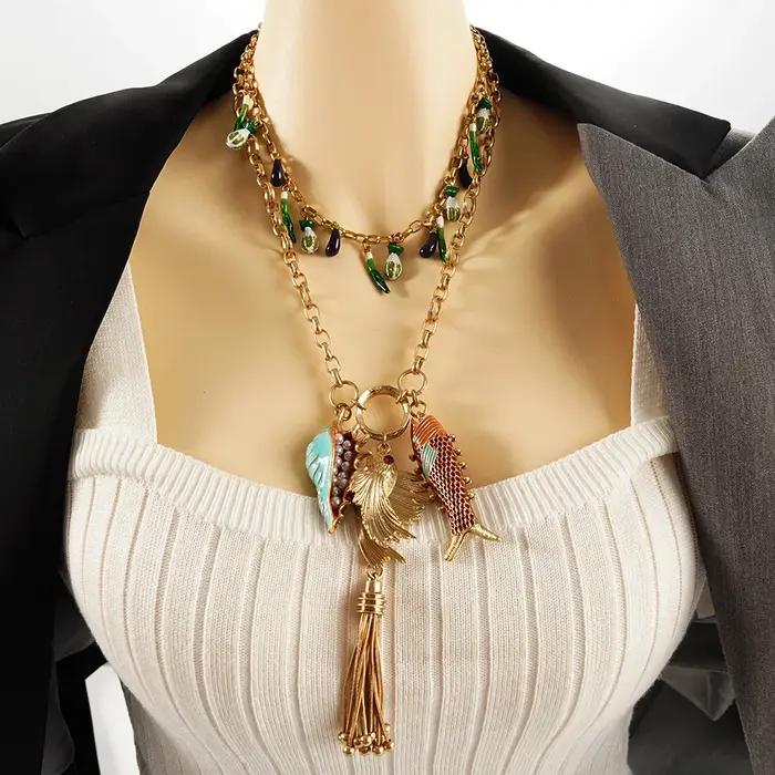 Collier de poisson en acier inoxydable pour femme