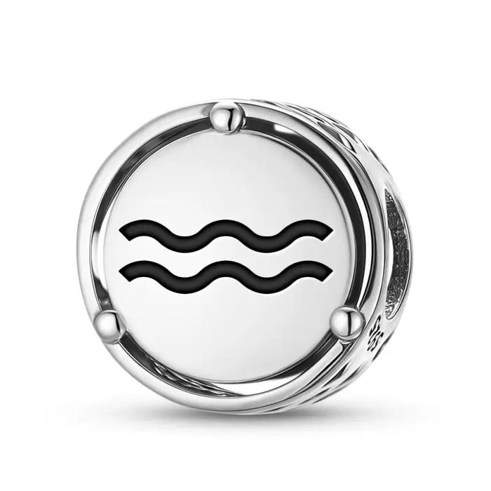 Breloque symbole en argent Sterling 925, astrologie verseau, adaptée au Bracelet Original, accessoir