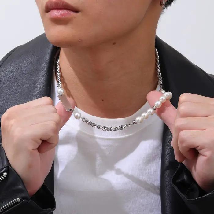 Collier à maillons gourmette Hip Hop pour hommes et garçons, collier perlé classique 216.239., cadeau de bijoux de haute qualité