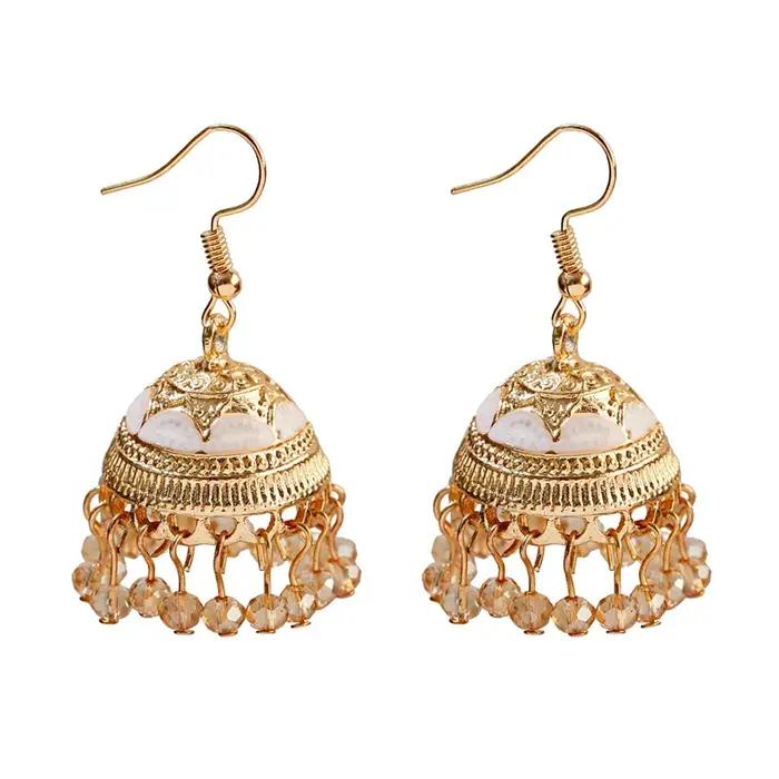 Boucles d'oreilles cloche en émail pour femmes, style Boho ethnique, fleur, breloque Vintage, couleu
