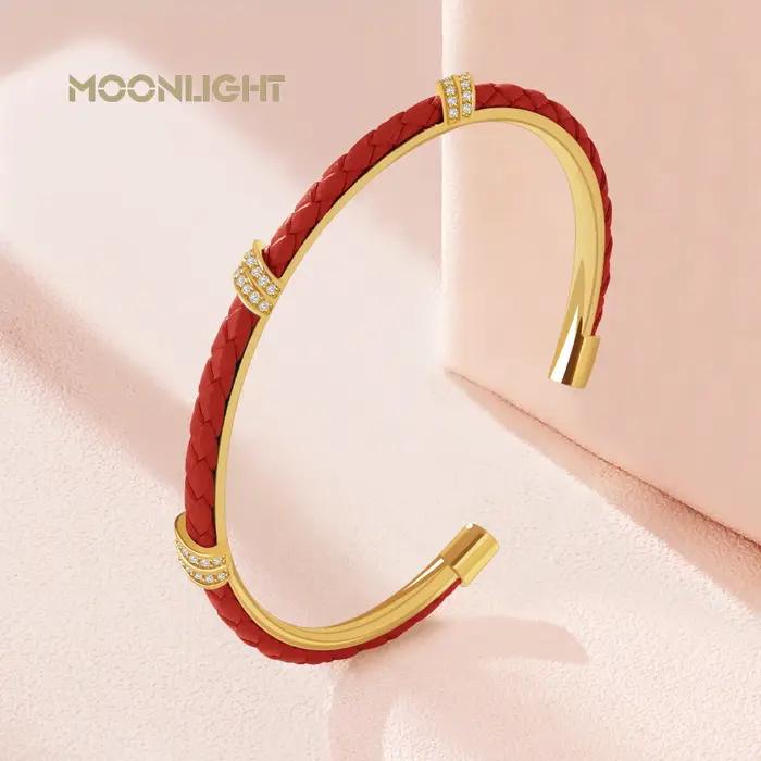 MOONLIGHT – Bracelet manchette en Zircon cubique pour femmes
