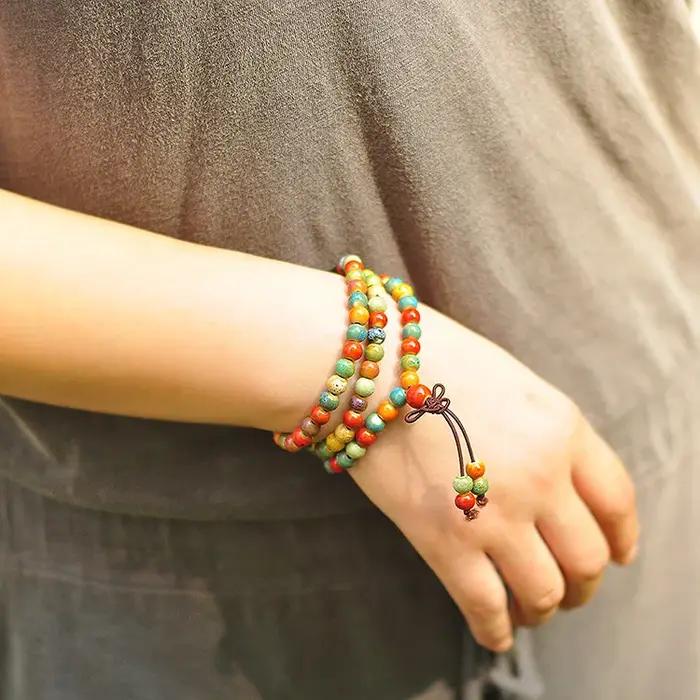 Bracelets en fil de perles de 6mm pour femmes