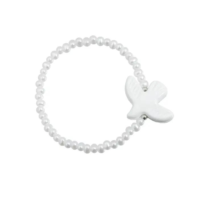Collier et boucles d'oreilles en forme de colombe de la paix pour femmes, pendentif en perles de cri