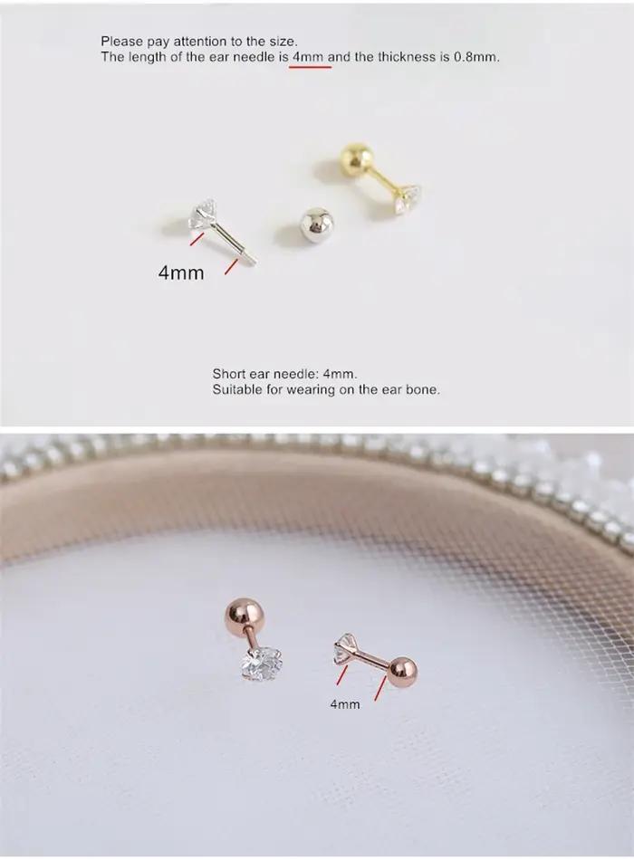 Boucle d'oreille en argent regardé 925 pour filles