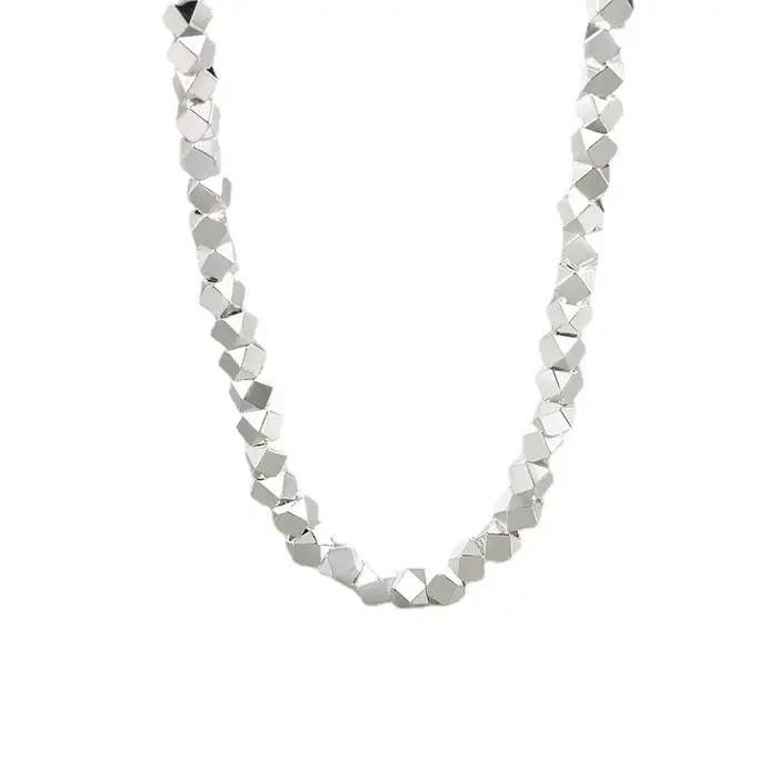 Collier brillant en argent regardé Chim925 pour femme, pull à la mode, bijoux fins, accessoires cadeaux