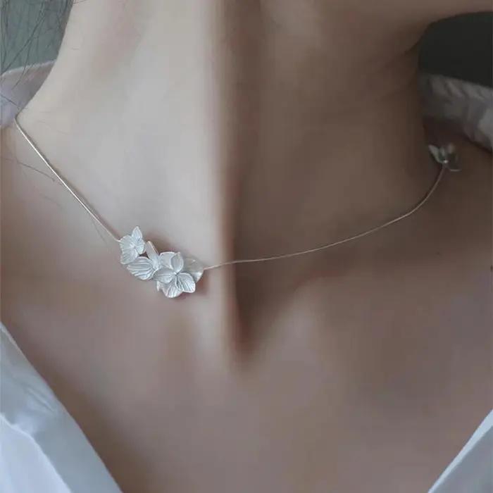 Colliers en argent Sterling S925 pour femmes, chaîne Simple, pendentif minimaliste à la mode, collie