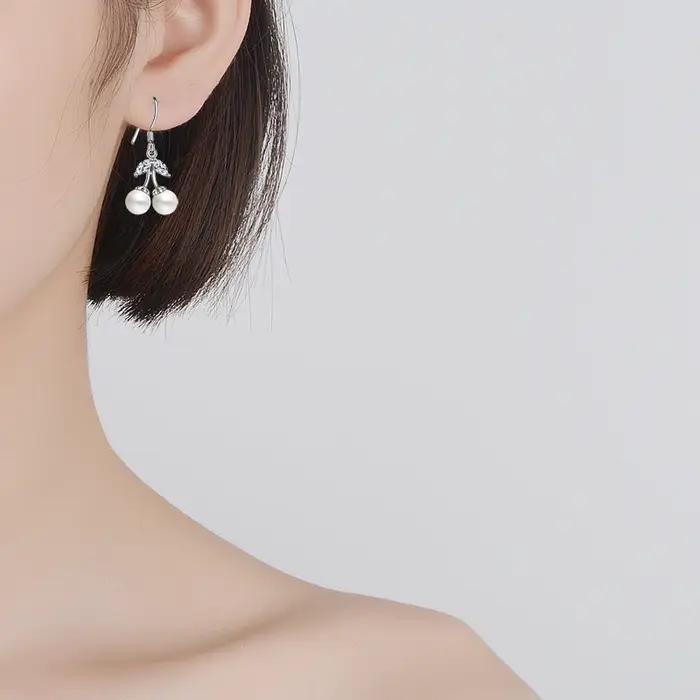 Boucles d'oreilles en argent regardé 925 pour adolescentes