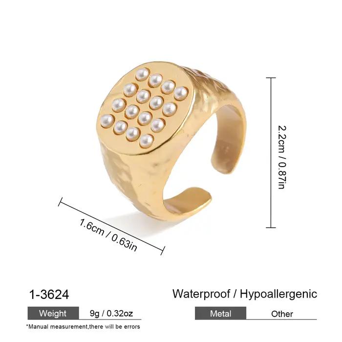 Bague chic plaquée or avec perle pour femme - Bijou tendance