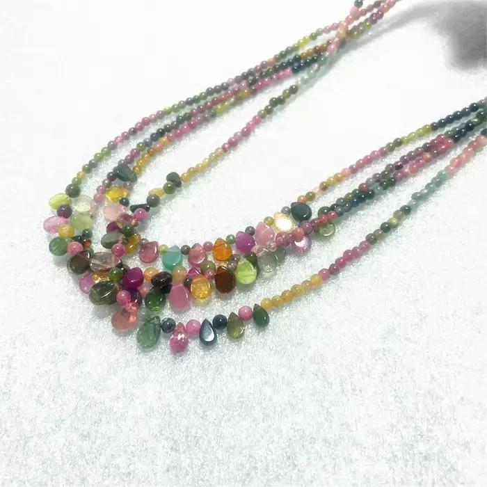 Collier en pierre naturelle de tourmaline pour femme