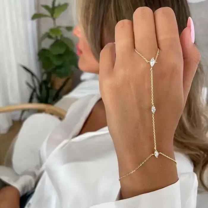 Bracelet de fête en cristal de Zircon scintillant pour femmes