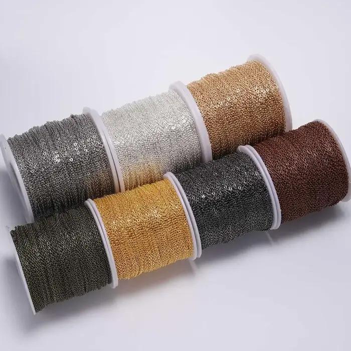 Chaîne de collier plaquée or/bronze pour la fabrication de bijoux, matériaux de chaînes de collier, fournitures faites à la main pour créations uniques et durables