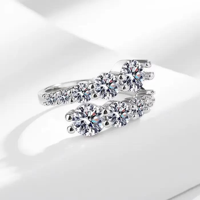Bague en argent sterling 925 sertie d'oxyde de zircon blanc avec motif animal de compagnie pour femmes occasions spéciales et mariages