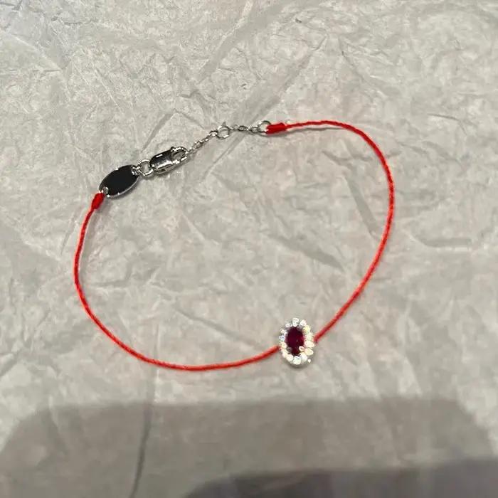 Bracelets en Saphir Vert et Rouge Multicolores Classiques pour Femme Occasions Spéciales Partie Soirée Chic Fin Tissage Simple