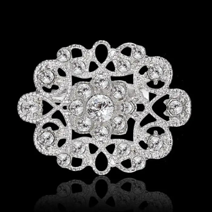 Broche broche bijoux nouvelle mode rétro femmes mode fleur broche cristal strass bijoux pour mariage rencontres fête accessoires