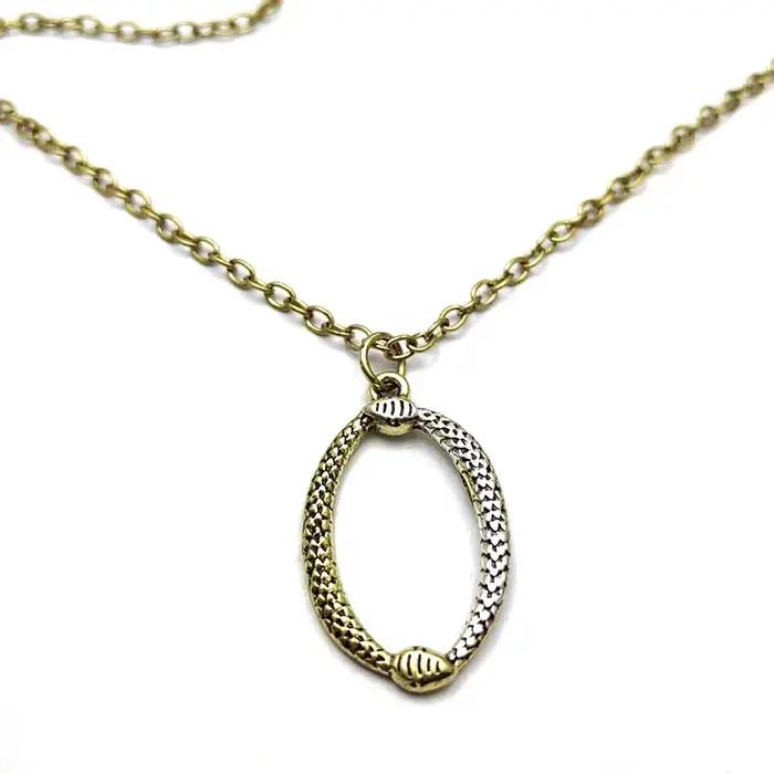 Collier Serpents Entrelacés, Collier Atreyu Auryn, Pendentif Serpent Double Rétro, Cercle de Serpent
