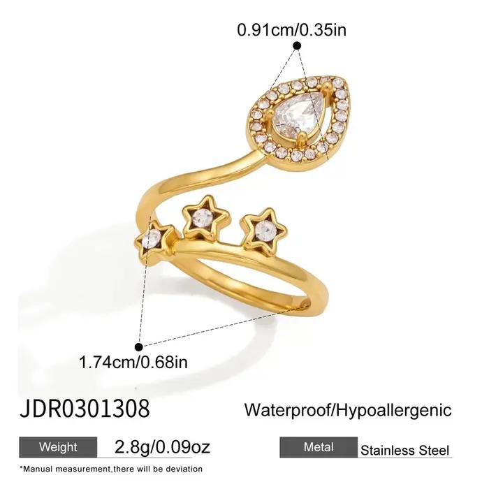 Bague Zora en or 18 carats plaqué PVD